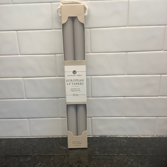 12" Tapers Candles Stone - Picture 1 of 5